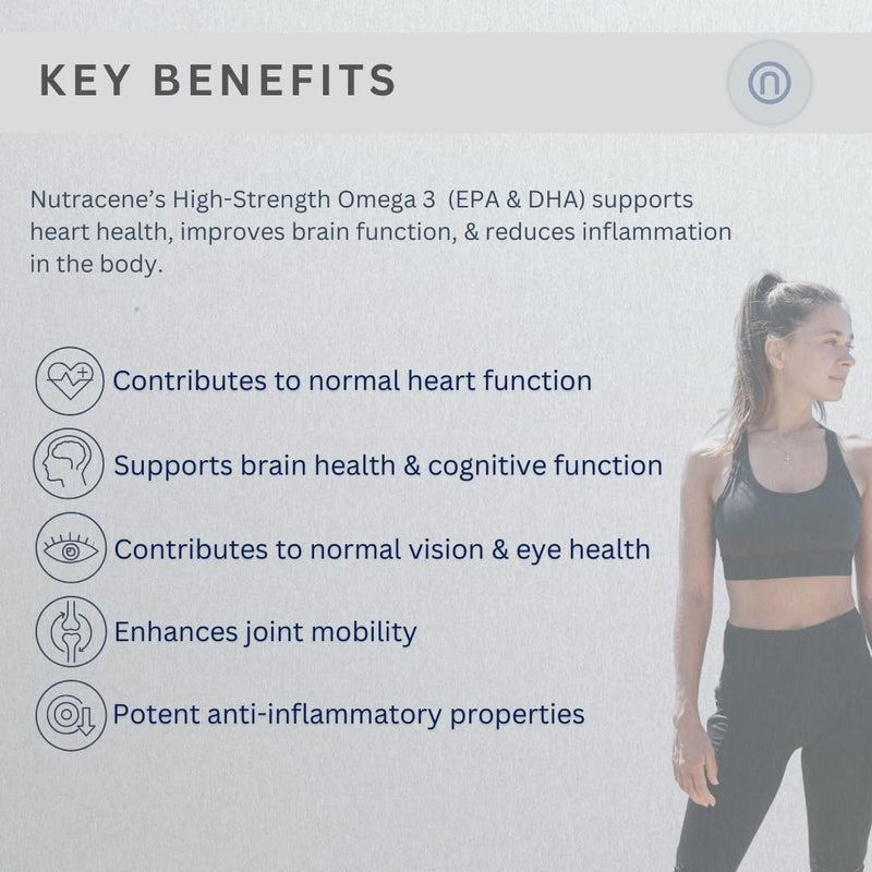 Premium High Strength Omega 3 Fish Oil 2000mg | 660mg EPA & 440mg DHA per Serving | Made in the UK to GMP Standards | Supports Heart, Brain & Eye Health | GMO & Gluten Free | 60 Softgels