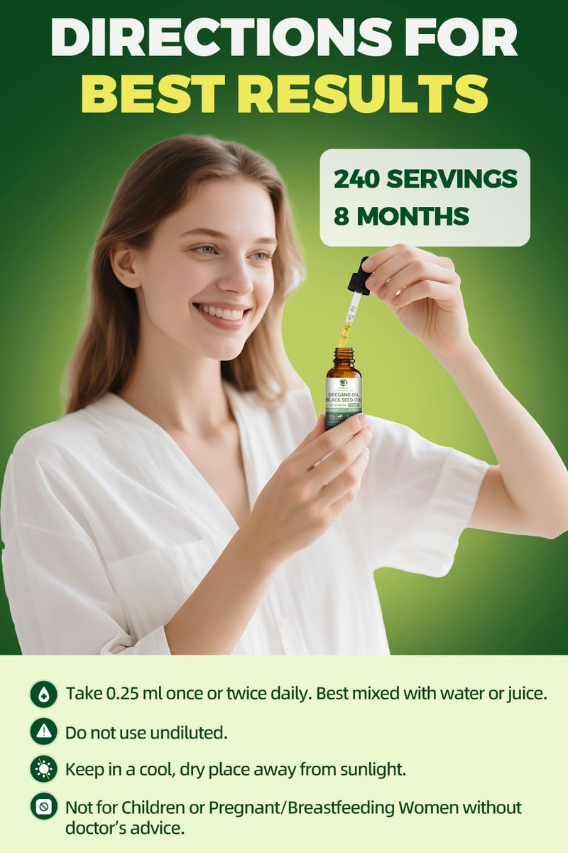 [Australia] - Oil of Oregano with Black Seed Oil, 4 in 1 Oregano Oil Drops with Turmeric Oil & Vitamin E, 80% Carvacrol, Immune, Respiratory, Digestive* ‚Äì Vegan, Sugar-Free, Non-GMO ‚Äì 8 Month Supply, 2 Fl Oz 2 Fl Oz (Pack of 1) 