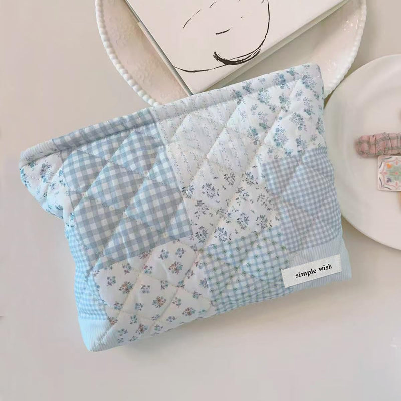 Matching Makeup Bag 2 Piece Floral Quilted Cotton Bags