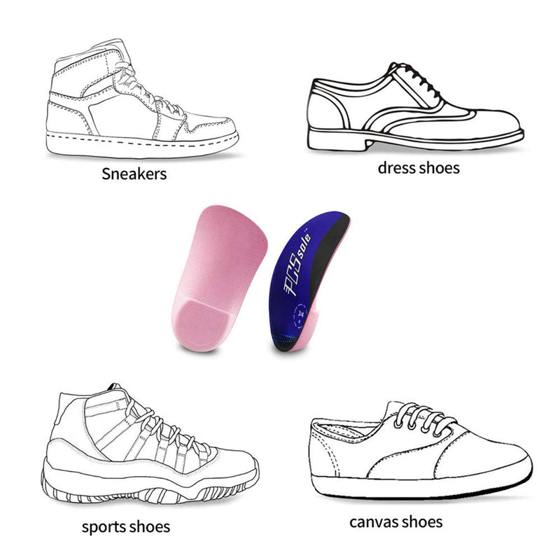 [Australia] - PCSsole 3/4 Orthopedic Insoles for Flat Feet, Plantar Fasciitis, Heel Spurs, Half Shoe Insoles with High Arch, Shoe Insoles Relieve Heel Pain for Women & Men EU43-46 Blue 