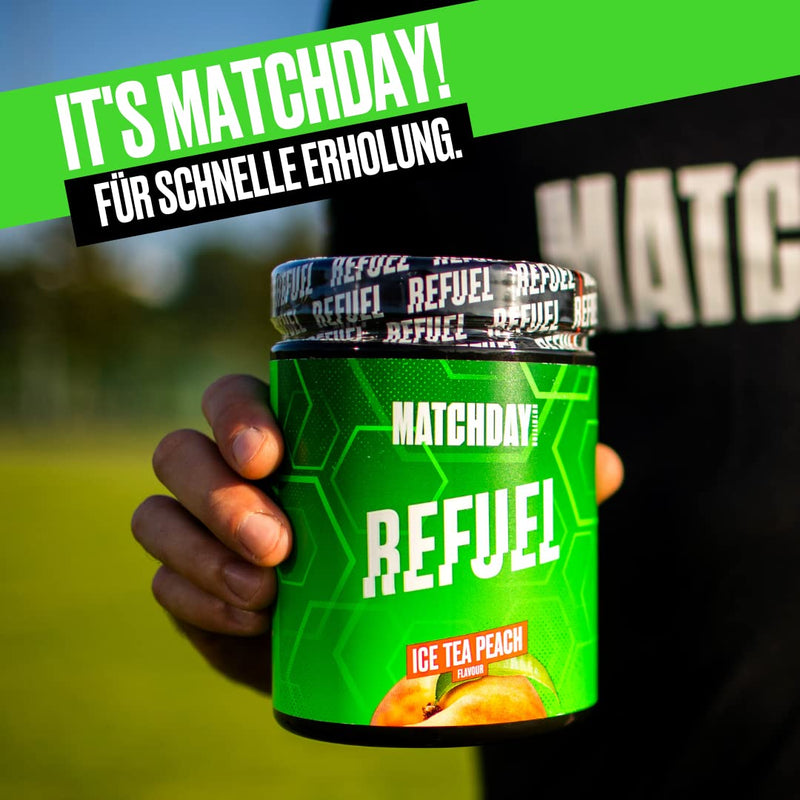 [Australia] - Matchday Nutrition Refuel I Better regeneration especially for footballers I Carbohydrates, amino acids & vitamins against muscle soreness (Ice Tea Peach) Ice Tea Peach 