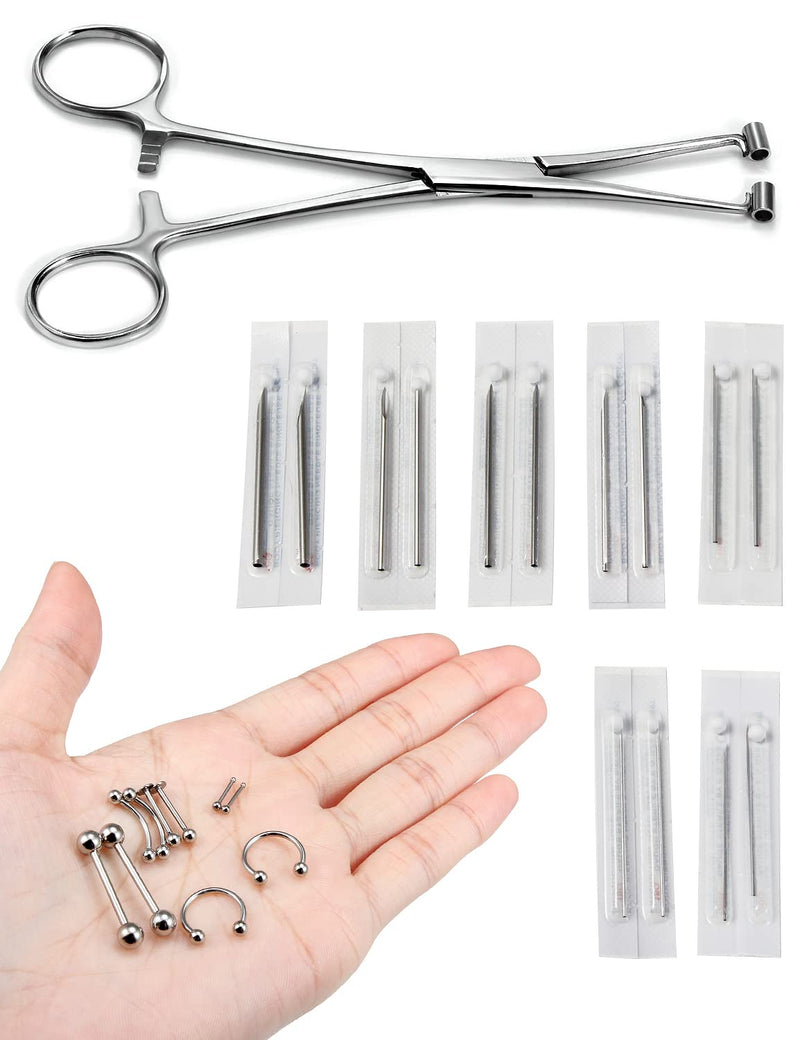 [Australia] - Vsnnsns 9 Style 316L Surgical Steel Body Piercing Tools Kit Piercing Clamps Forceps Use for Nose Septum Lip Tongue Eyebrow Belly Rings Ear Dermal Piercing Jewelry Kit Tools Style 5, Piercing Needle Clamp Forceps 