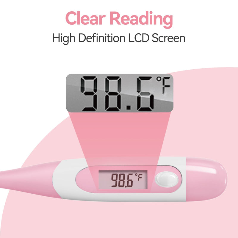 [Australia] - Clinical Digital Thermometer for Adults and Babies, Oral Armpit and Rectal Temperature Thermometer for Fever with Alarm, Flexible Tip DT008 