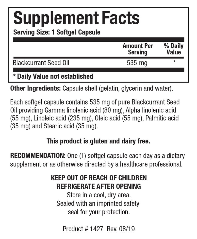 [Australia] - Biotics Research Blackcurrant Seed Oil 535 mg Natural Source of Gamma Linolenic Acid GLA 80 mg softgels, Supports Cardiovascular Health, Normal Tissue Repair, Immune System, Women’s Health 60 Capsules 