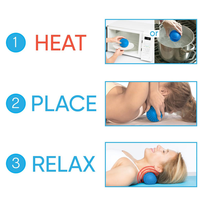 Dr. Cohen’s Heatable Deep Tissue Massage Ball - acuBall Trigger Point Massage Therapy for Myofascial Release and Exercise - Effective Back Massager Ball for Targeted Pain Relief Acuball Large - Blue