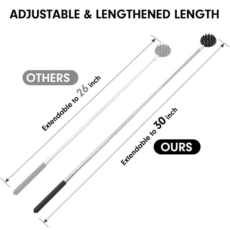 [Australia] - TUKUOS Telescoping Back Scratcher with 3Pcs Detachable Scratching Heads, Back Scratcher for Men/Women,Dual Sides Scratcher/Metal Paw/Rake Scratcher Fathers Day Dad Gifts for Men Husband Black 
