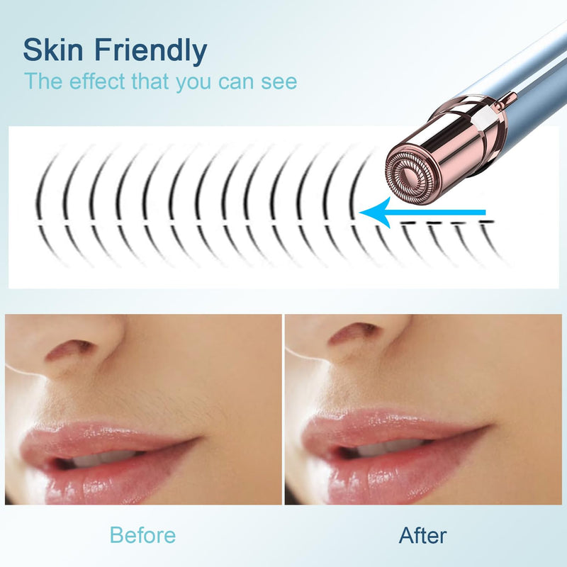 [Australia] - Facial Hair Removal for Women, Electric Painless Facial Hair Remover for Face, Lip, Chin with USB Rechargeable Blue 