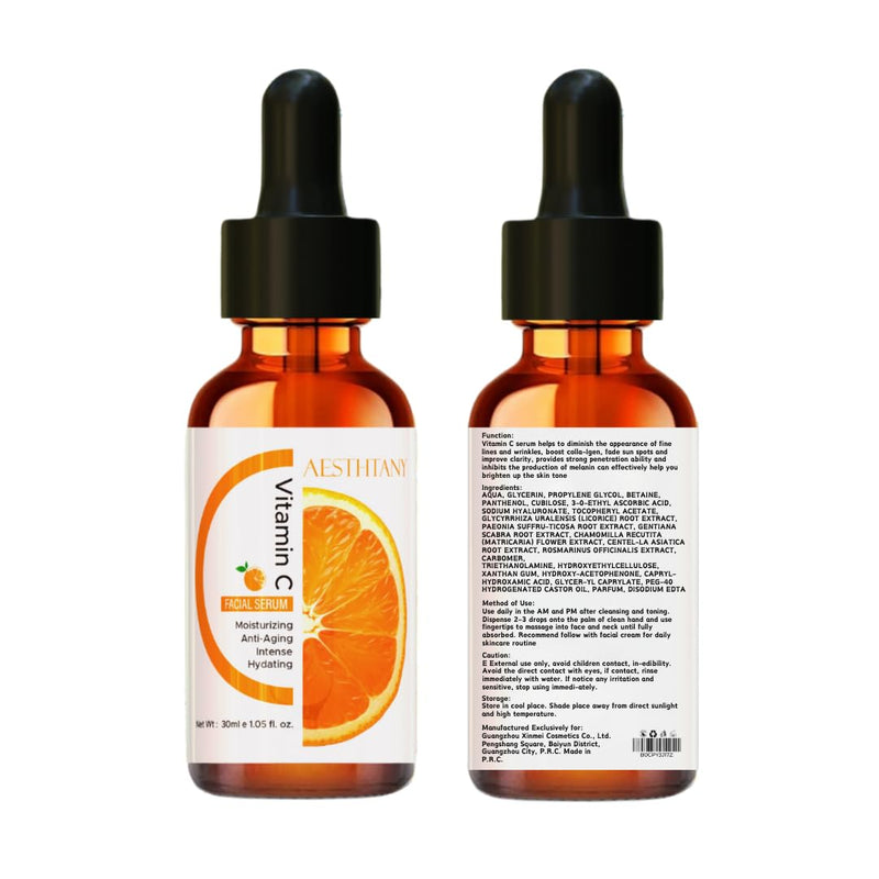 Elite Glow: Best Vitamin C Serum for Face with Vitamin E, Retinol & Hyaluronic Acid - Anti Aging Serum Erase Fine Lines, Dark Spots while Hydrate & Brighten All Skin Types of Men & Women | 1Fl Oz