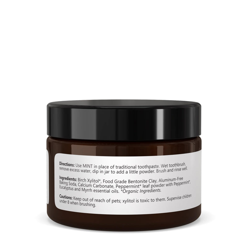 [Australia] - Isabella's Clearly Mint Remineralizing Tooth Powder - Natural Fluoride Free Toothpaste for Adults, Teeth Whitening, Xylitol, Baking Soda, Clay, Calcium 3.4 Ounce (Pack of 1) 