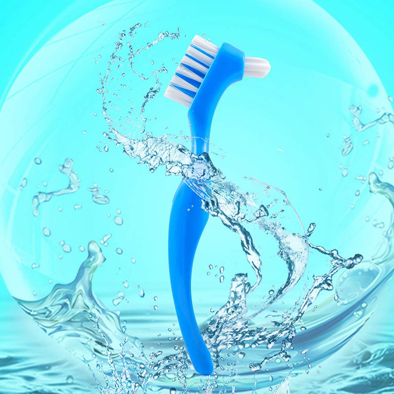 [Australia] - Lit-Pack Denture Clean Toothbrush for Denture Care Tool w/Multi Layered Hard Bristles Dual Hard Bristle for False Teeth Superb Total Cleaning 