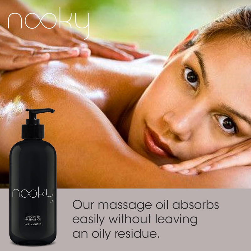 [Australia] - Massage Oil with Fractionated Coconut Oil for Massaging 16 Ounce (Unscented) Unscented 