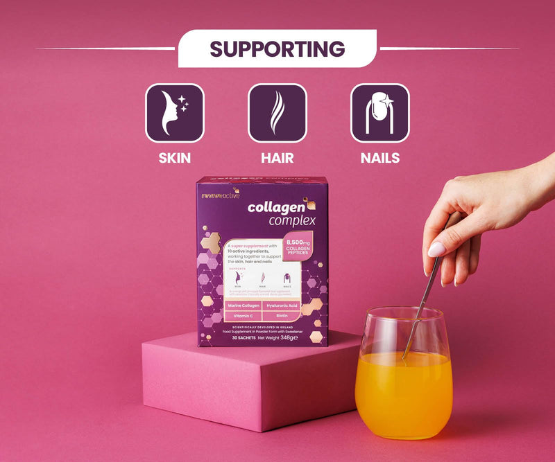 Revive Active Collagen Complex, 8,500mg Marine Collagen with Hyaluronic Acid, 5 Vitamins & 3 Minerals to Support Skin, Hair and Nails, 1 Daily Sachet, 30 Day Supply