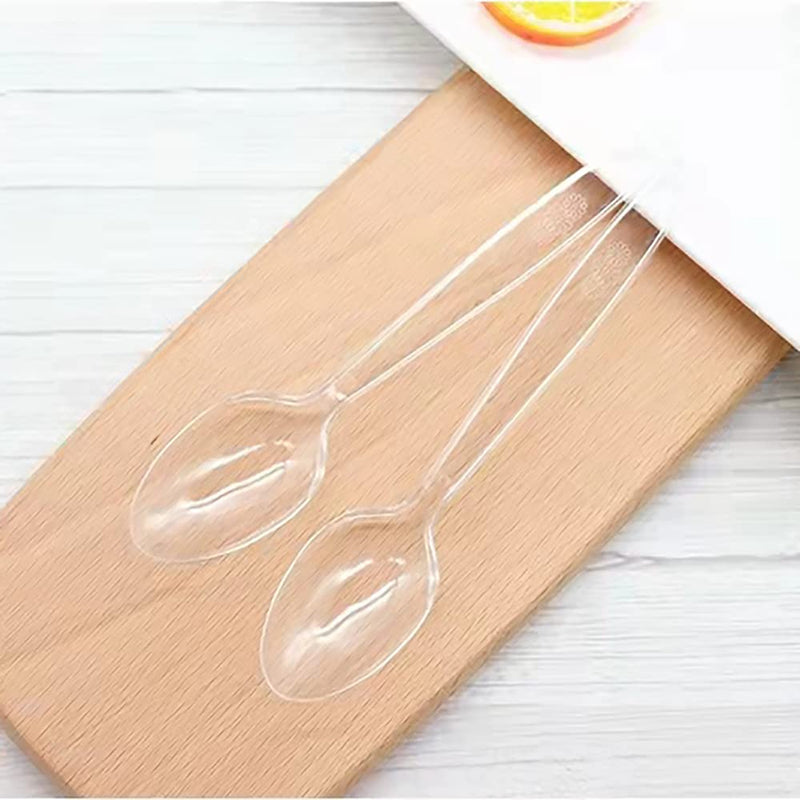 [Australia] - 100 Count Plastic Silverware, Heavy Weight Plastic Forks Spoons Disposable Utensils Cutlery Set for Wedding Party Supplies Everyday Use 100 