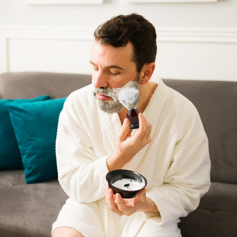 [Australia] - Shaving brush, men's shaving brush with wooden handle, shaving brush, badger hair, facial beard, hair cleaning, shaving tool, badger hair, travel shaving brush, shaving brush, black 