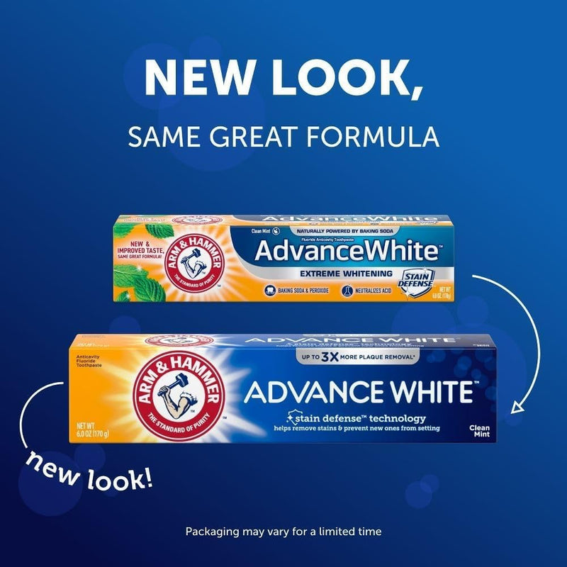[Australia] - ARM & HAMMER Advance White Extreme Whitening with Stain Defense Toothpaste, 6 oz (Pack of 3) 