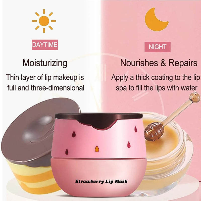 8 Packs Fruit Lip Balm, Moisturizing & Smoothing Lip with Honey & Vitamin E, Hydrate Repair Prevent Dry Cracked Lip Sleeping Lip Mask, Effective Reduces Lip Lines Lip Care 8 Pack Mixed Flavors