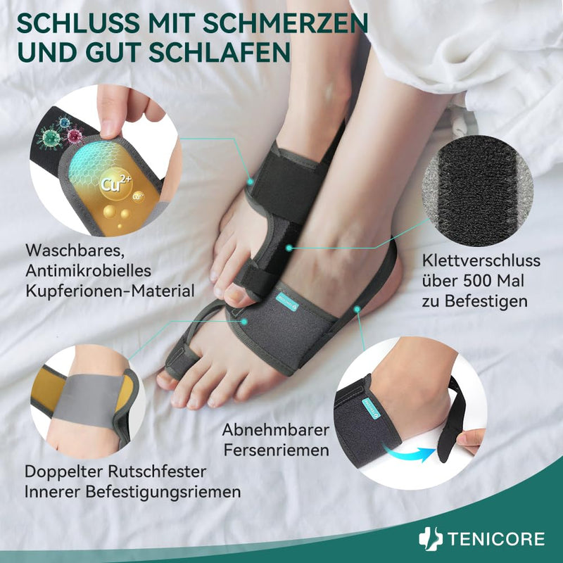 [Australia] - TENICORE Hallux Valgus Correction with 2 Angle Iron Toe Separators Toe Protector 1 Pair Hallux Valgus Splint Socks Bandage 