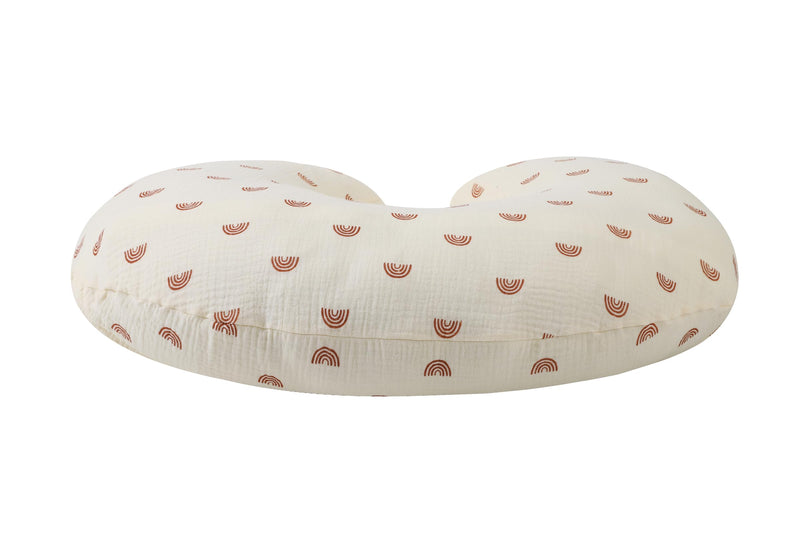 [Australia] - Muslin Nursing Pillow Cover Soft 100% Cotton Feeding Pillow Slipcover Fits Standard Infant Nursing Pillow or Positioner for Boy and Girl, Rainbow Printing 