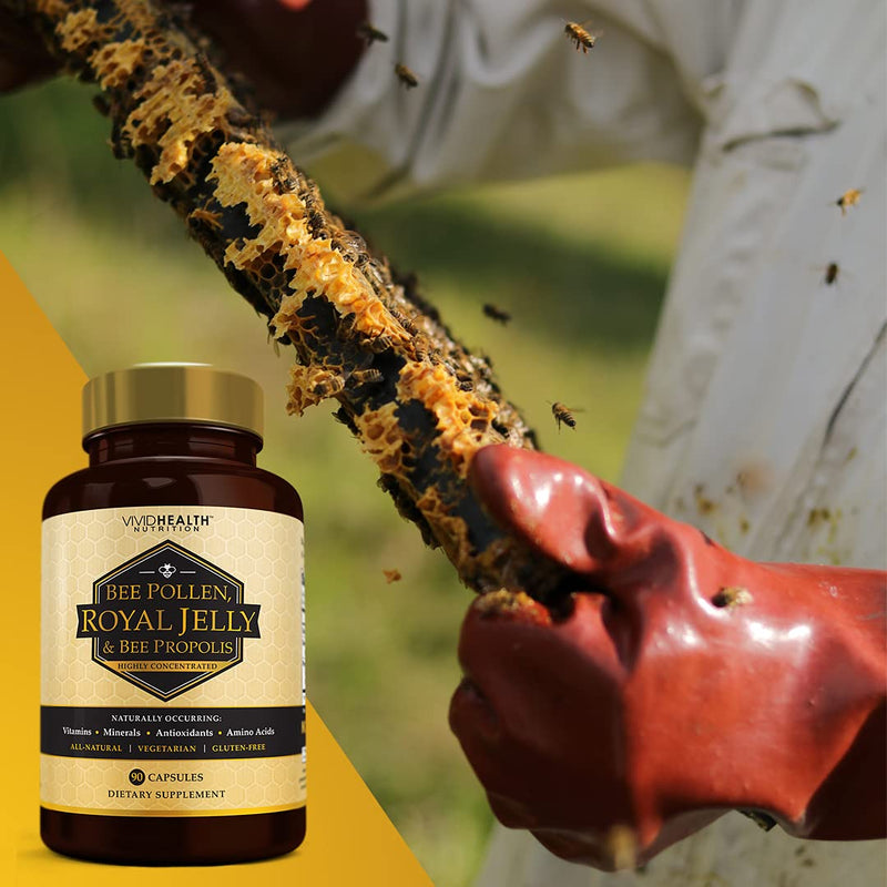 [Australia] - High Potency Royal Jelly and Bee Pollen Capsules, 90 Count 