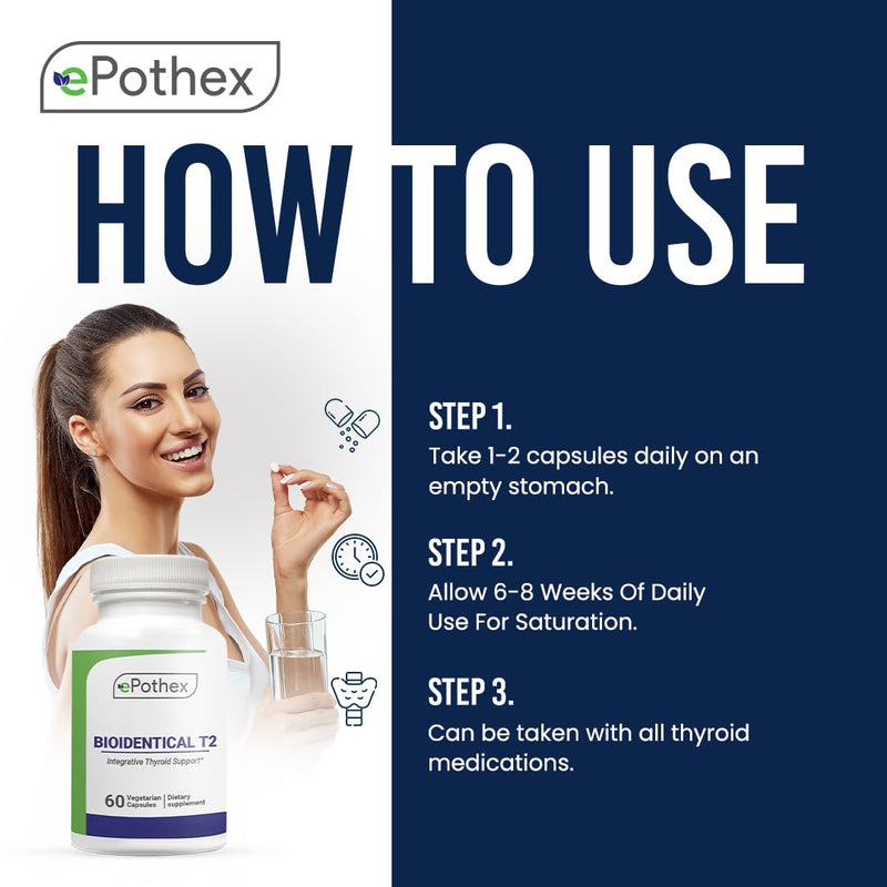 [Australia] - Bioidentical T2 - Integrative Thyroid Support - Promotes Metabolism & Energy - Non-GMO, Clean Formula - 60 Capsules (2 mo Supply) 