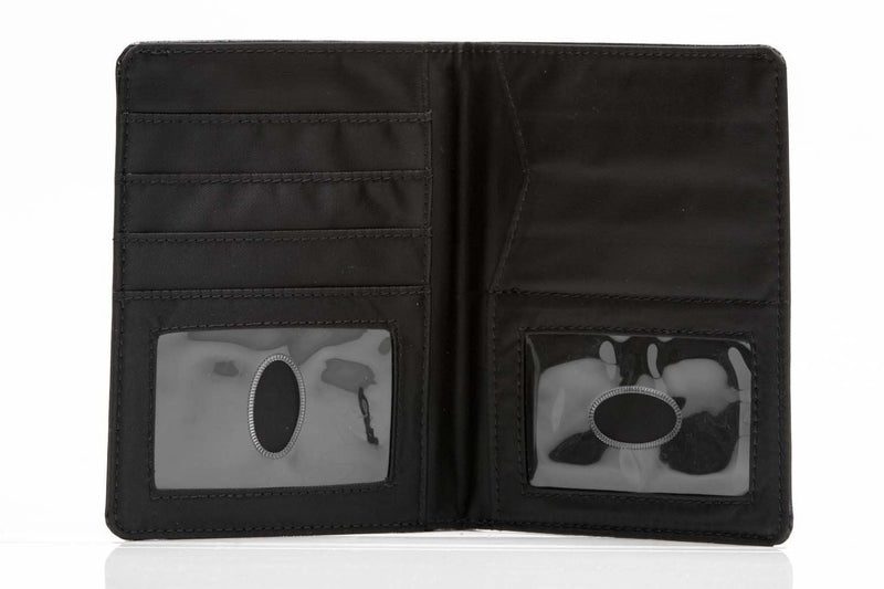 Big Skinny Leather Traveler Slim Wallet, Holds Up to 20 Cards and 4 Passports Black