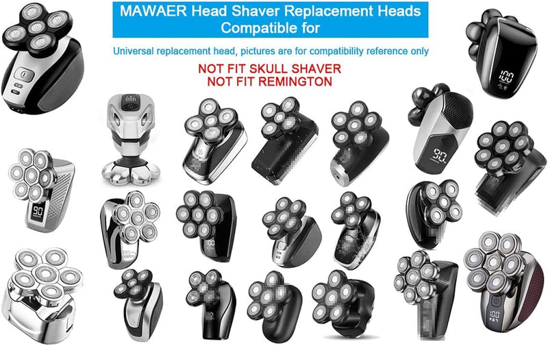 Universal Upgrade 7 Blades Head Shaver Replacement Heads Compatible with Freedom Gold shaver and some brands. 7D Electric Shaver Replacement Heads Waterproof Easy to Clean With Cleaning Brush 7d Black