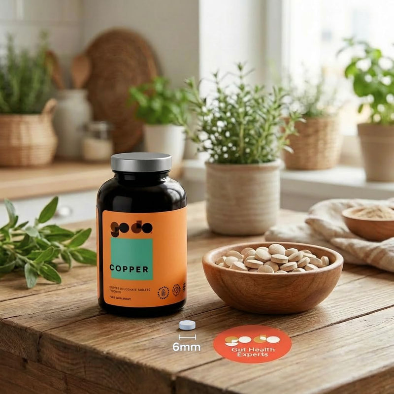 Copper 1000mcg - 360 Tablets - Nutritional Supplement - Vegans & Vegetarians - Healthy Lifestyle - Copper Supplement - Bioavailable - Essential Mineral Formula - Refillable Eco Jar - Godo 360 count (Pack of 1)