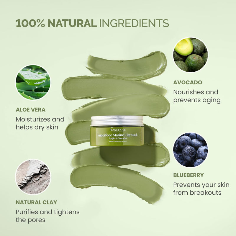 [Australia] - PLANTIFIQUE Hand Mask for Dry Hands – 8 Pairs Moisturizing Gloves with Shea Butter and Korean Skincare Clay Mask – Hydrating Mud Mask with Avocado & Superfoods 