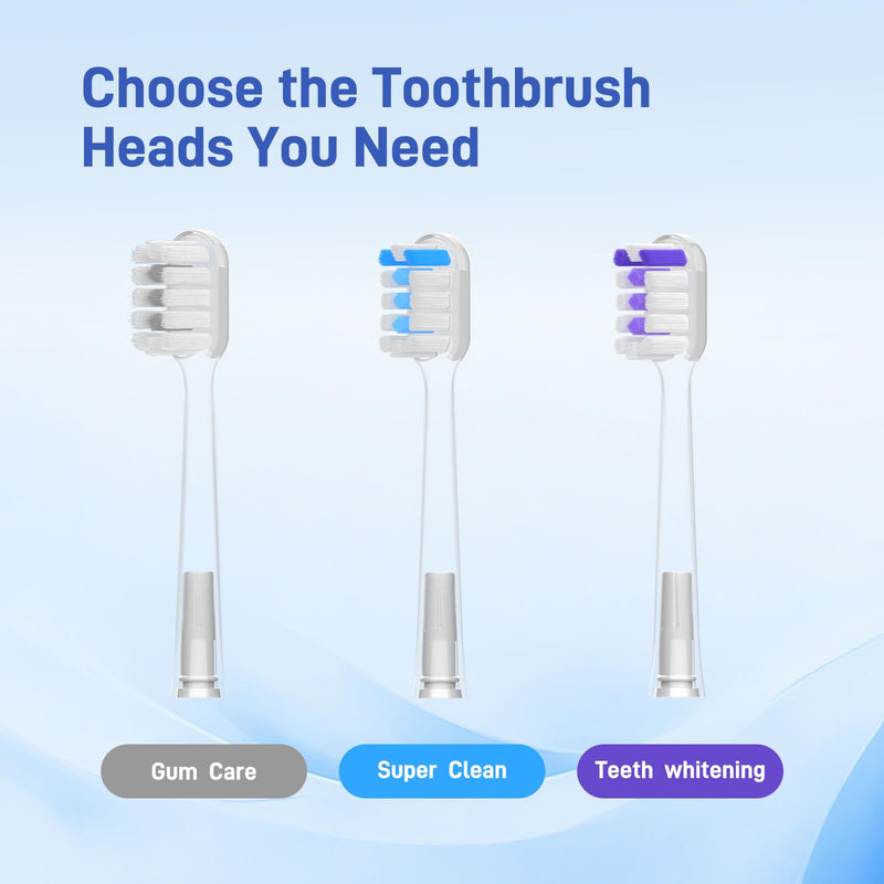 Toothbrush Heads Replacement Compatible with Laifen Wave Electric Toothbrush, Gum Care - Transparent, 10 Pack