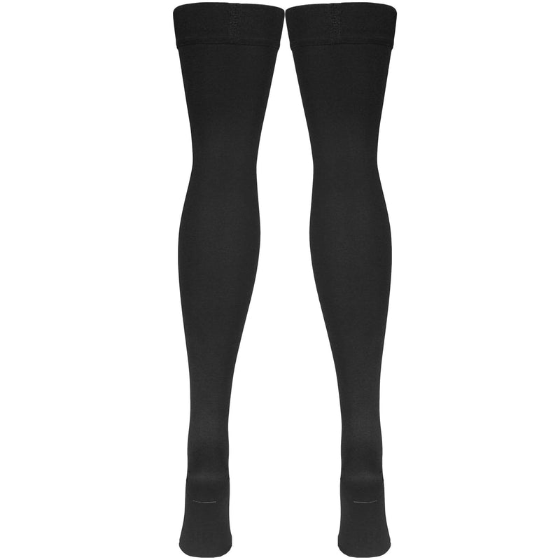 [Australia] - NuVein Medical Compression Stockings, 20-30 mmHg Support, Women & Men Thigh Length Hose, Closed Toe, Black, X-Large X-Large (1 Pair) 