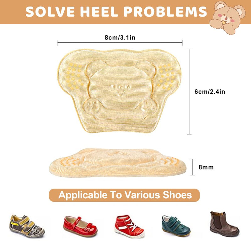[Australia] - Heel pads shoes for children, 6 pieces cute heel holder children's heel pads for shoes that are too big, shoe reducer for girls and boys 