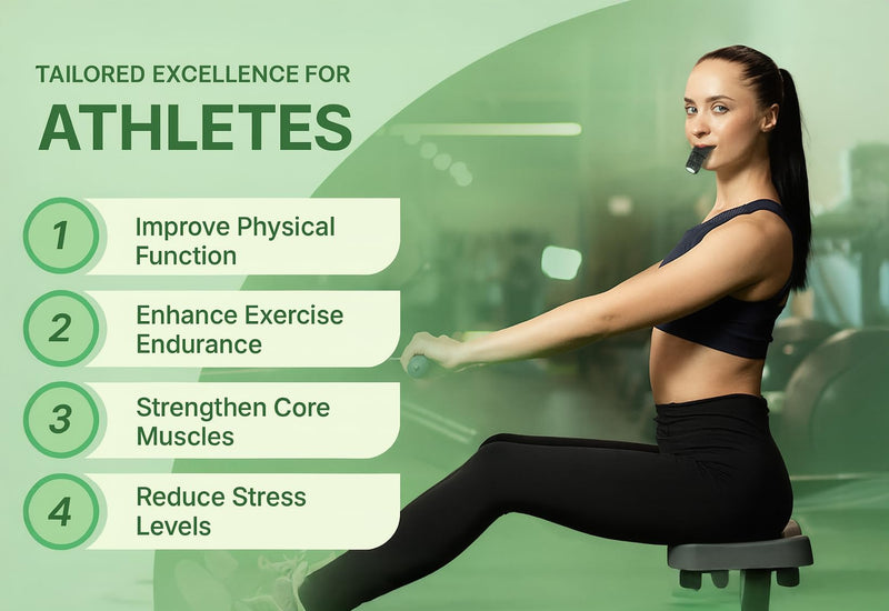 [Australia] - Portable Compact Lung Trainer Exercise Device with High Grade Silicone, Breathing Exercise Device for Lungs, Portable Muscle Trainer, Easy to Clean, Neck Strap Included, (Green-1) Green 