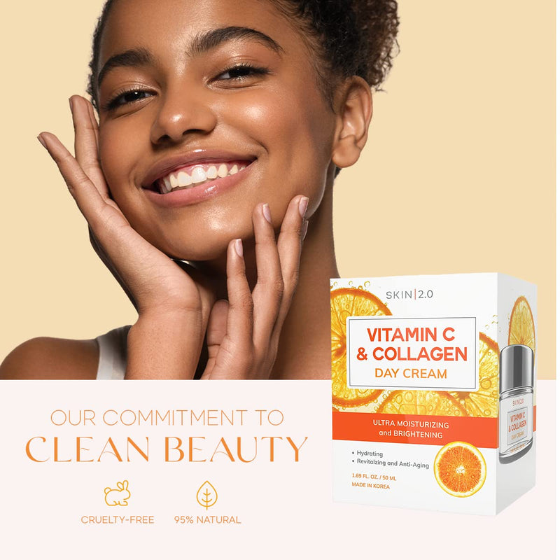 Skin 2.0 Vitamin C and Collagen Beauty Value Set - Serum, Moisturizer & Face Sheet Masks