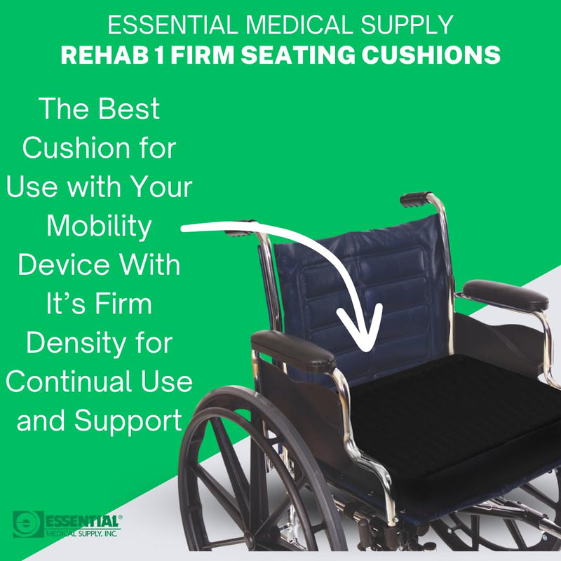 [Australia] - Essential Medical Supply Rehab 1 Foam Cushion - Extra Thick Seat Cushion for Office Chair, Wheelchair, and Car - Provides Additional Support and Pain Relief for Seniors - 18" x 16" x 4" 18x16x4 Inch (Pack of 1) 