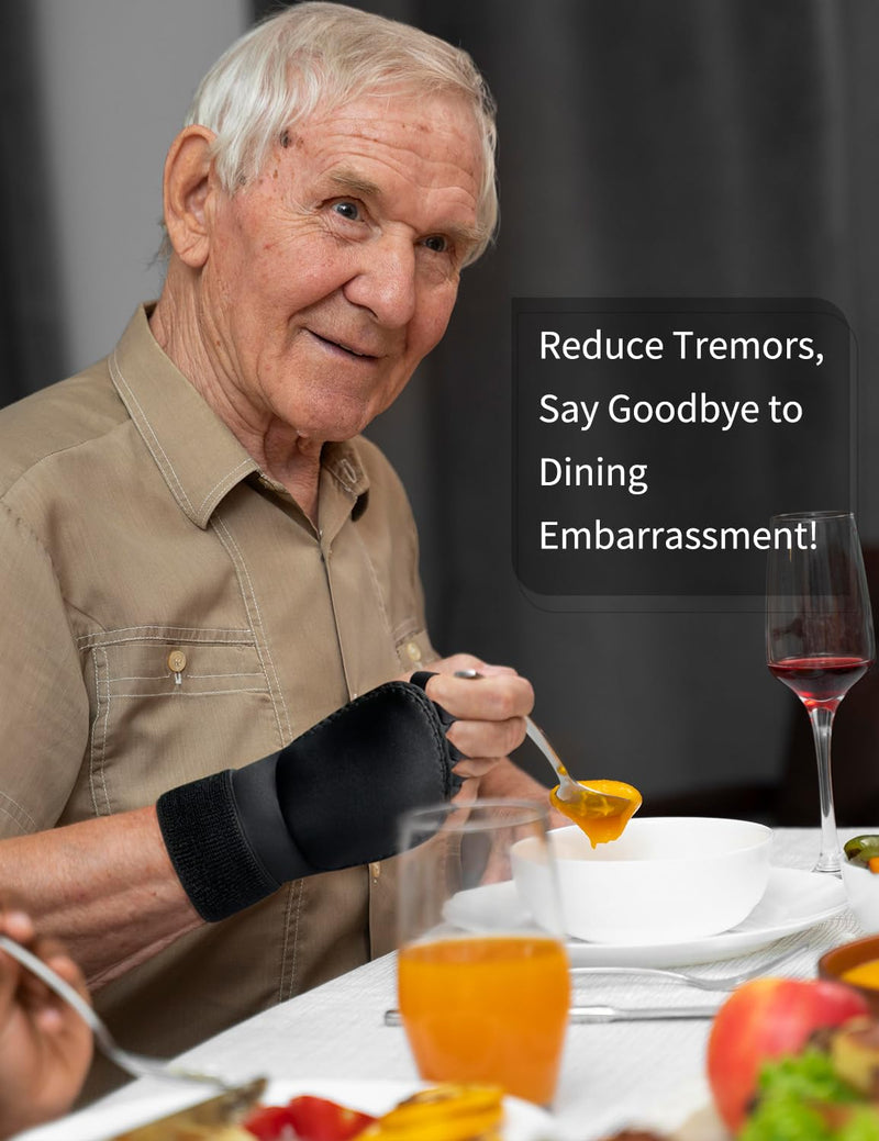 [Australia] - 2 Pack Weighted Gloves for Tremors, Improved Hand/Wrist Mobility, Adjustable Hand Stability Aid for Parkinson's Patients, Writing Stability & Strengthening, Hand Grip Strength Trainer Medium 