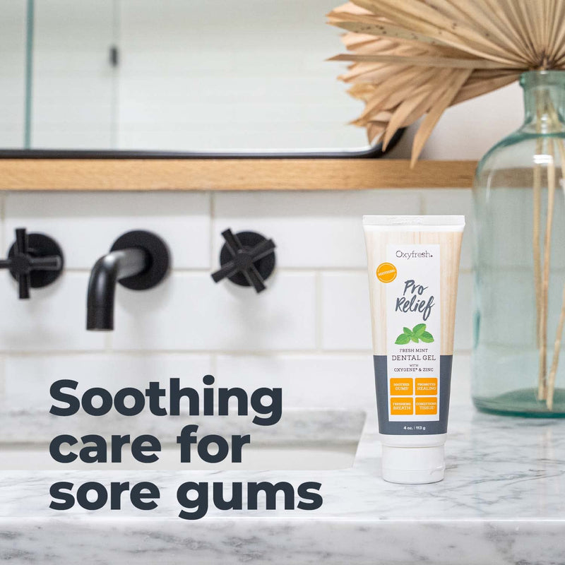 [Australia] - Oxyfresh Premium Pro Relief Dental Gel with Zinc –Infused with Aloe Vera, Chamomile and Xylitol – Dentist Recommended to Help Soothe Gum Tissue. 4 oz. 
