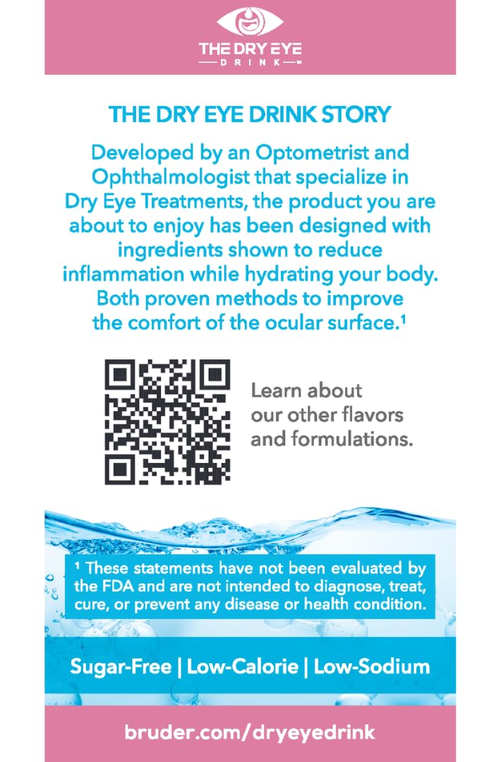 l Ultimate Hydration for Dry Eyes l Sugar-Free Electrolyte Powder Packets l Blended with Vitamins, Green Tea, Turmeric, Taurine, and DHA l 5g x 10 Packets (Strawberry Lemon)