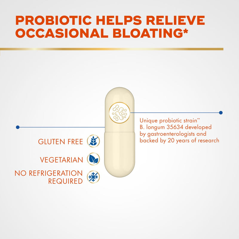 Align Probiotic Bloating Relief + Food Digestion, Probiotics for Women and Men, #1 Doctor Recommended Brand‡, Promotes Digestive Health and Helps Support the Metabolism of Food*, 28 Capsules 28 Count (Pack of 1)