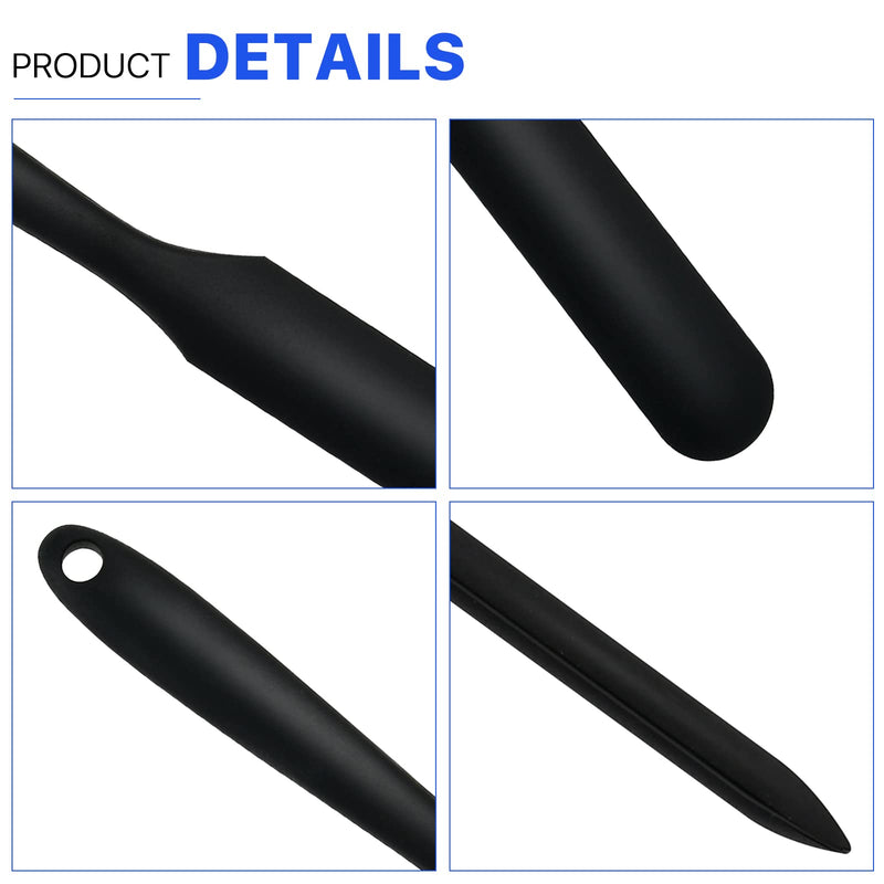 [Australia] - 10 Pcs Non-Stick Wax Spatulas, Large Silicone Sticks Reusable Hair Removal Applicator Makeup Scraper for Home Salon Body Use Black 