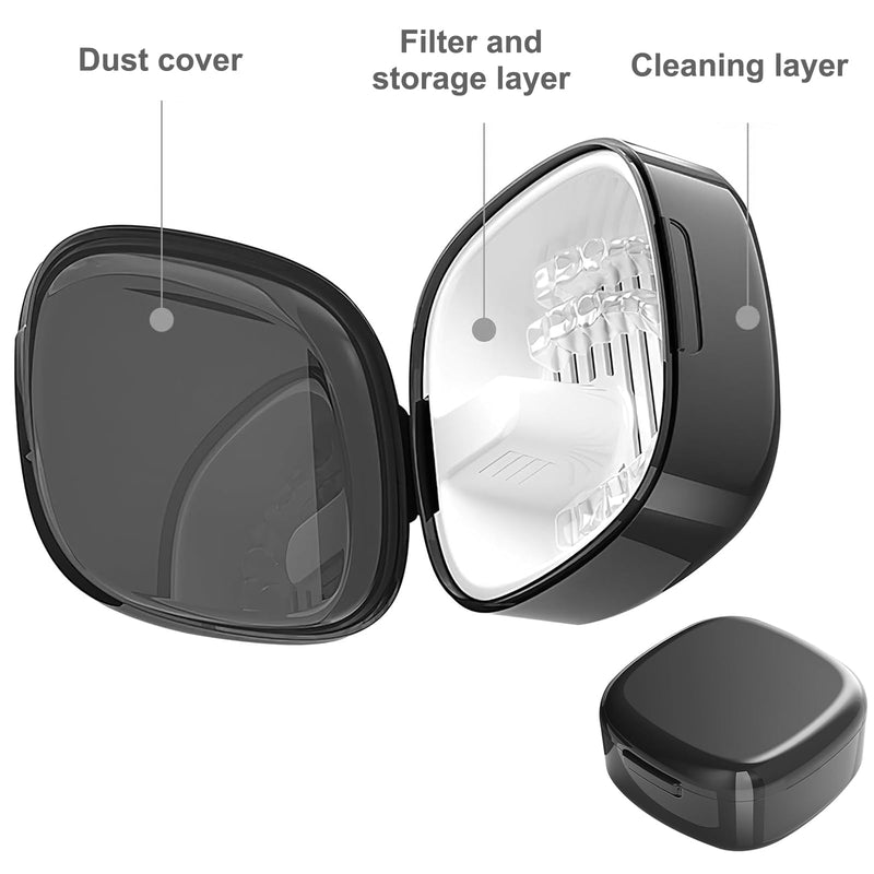 [Australia] - Braces box, pack of 2, denture box, dentures box, braces box with sieve, suitable for storing dentures, dentures, pacifiers (black and white). 