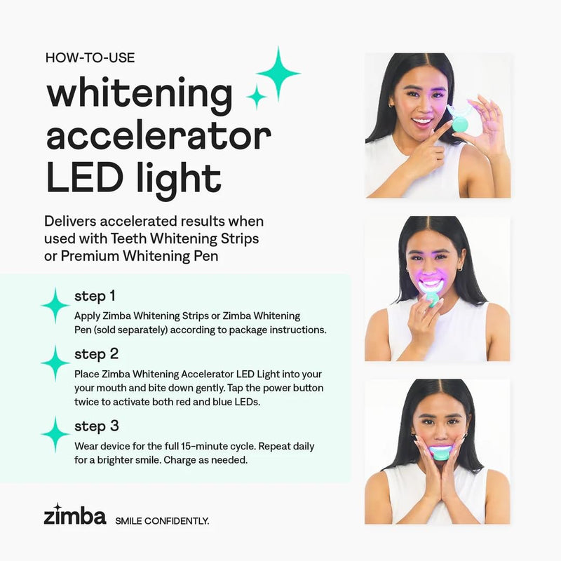 New Zimba Whitening On-The-go Kit | Cordless LED Accelerator Light and Whitening Pen On-The-Go Whitening Kit