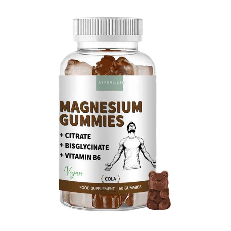 Magnesium Citrate 1560mg + Magnesium Bisglycinate 600mg Gummies - High Strength with 250mg Elemental Magnesium and Vitamin B6 - Vegan - Cola Flavour - 60 Gummies