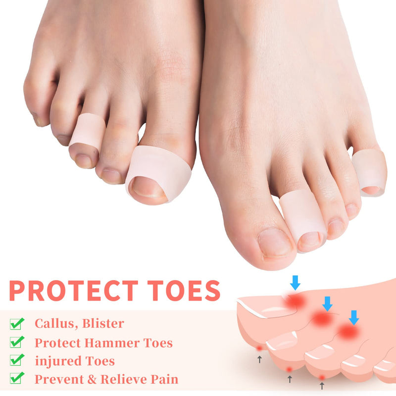 [Australia] - Rosenice Gel Toe Caps Pain Relief 5 Pairs (White) 