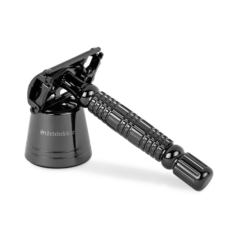 [Australia] - Störtebekker® Premium shaving stand 'Hamburg' made of stainless steel in black - suitable for (Störtebekker®) safety razors 'Hamburg' - high-quality accessories - non-slip base - solid stand - 125g #1 Black 