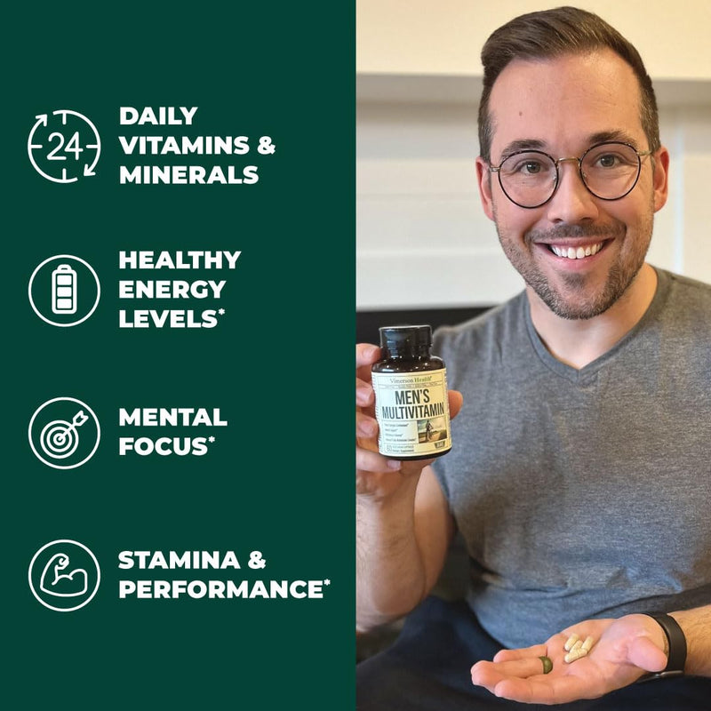 Vimerson Health Men's Multivitamin + Turmeric Curcumin with Black Pepper Extract Bundle. Joint and Immune Support, Discomfort Relief, Antioxidant Properties for Him