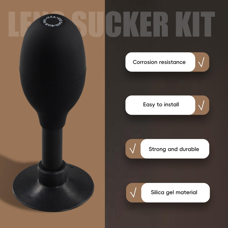 [Australia] - Myqqhbs lens sucker set, with 9 interchangeable suction cups, strong suction, manual vacuum suction pen, lens puller 