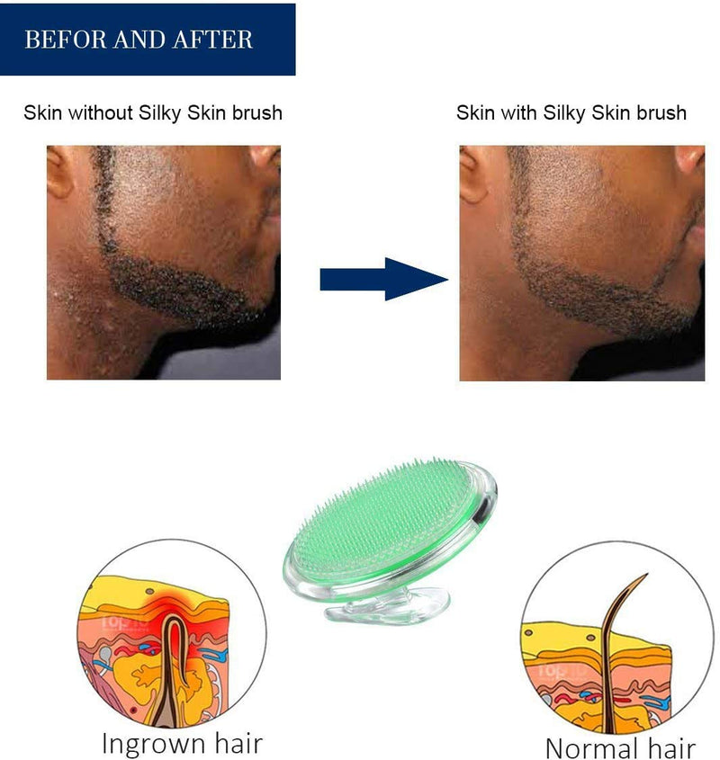 [Australia] - Silky Skin Exfoliating Body Brush for treating and preventing razor bumps and ingrown hairs for men and women, flexible bristle brush to eliminate shaving irritation for face 