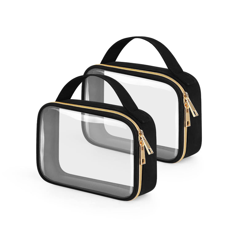 TSA Approved Toiletry Bag, 2 Pack Clear Makeup Bags with Handles，Weekender Bag for Women, Large Travel Duffel Bag, Portable Travle Bag Carry on Overnight Bag