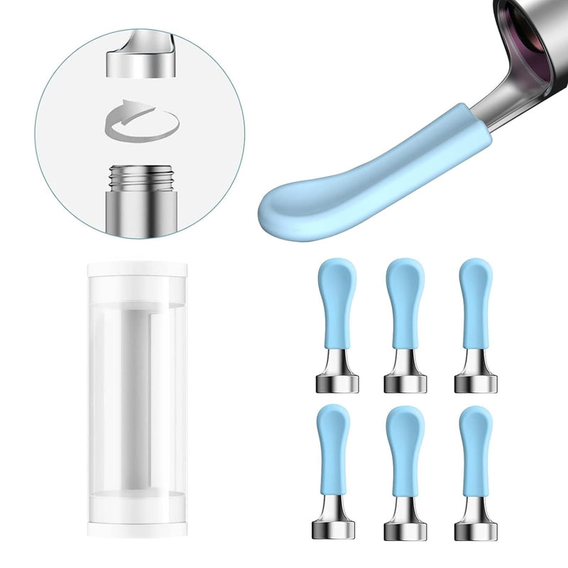 [Australia] - Ear Wax Removal Tool Replacement Tips, 6 pcs for Wet/Dry Earwax Cleaning, Original Ear Cleaner Camera Tips for Bebird Earsight Plus series/30S/R1/X17 Pro/D3 Pro etc Blue/Silver 