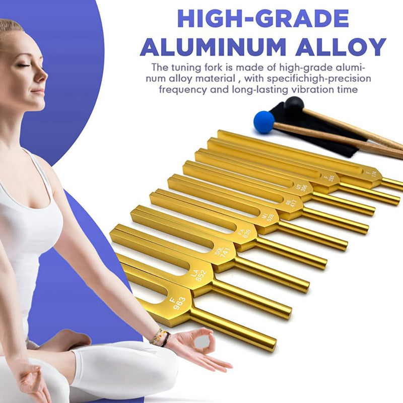 [Australia] - NEWFUN tuning fork, tuning fork neurology, tuning fork 440 Hz, set of 4 tuning forks (128 Hz, 136.1 Hz, MI 528 Hz, 4096 Hz) for sound therapy Weighted tuning fork Suitable for meditation 